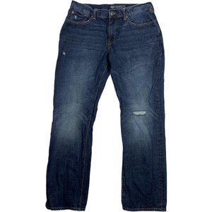 GAP 34 X 32 Jeans Straight Fit Distress Dark